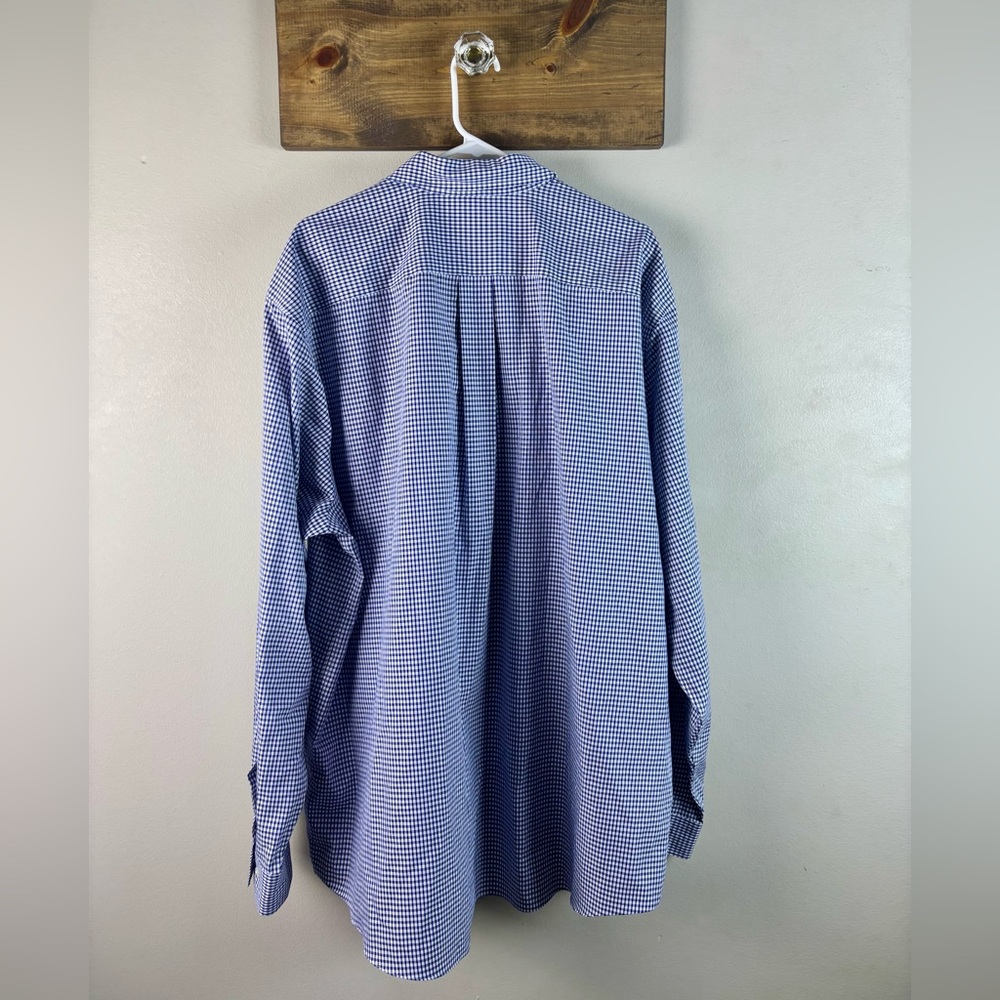 Brooks Brothers 2XLT The Original Polo 100% Cotton Blue White Button Down Shirt - Picture 3 of 7